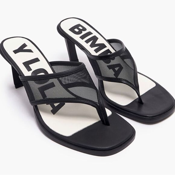 Bimba Y Lola Shoes - Bimba Y Lola mesh-strap high heel leather sandals